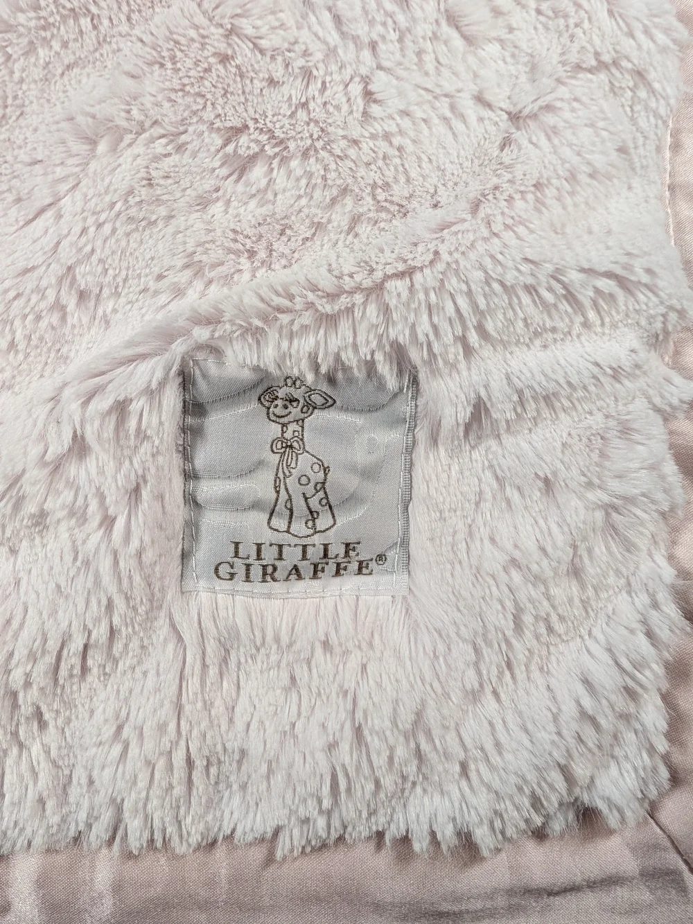 Little Giraffe Chenille Satin & Plush Mini Blankey, Light Pink Lovey Blankey